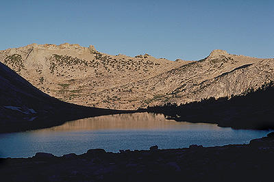 High Sierra lake and Ridge, late afternoon