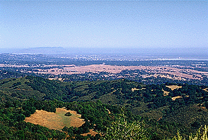 Mt. Tamalpais and the north bay, looking over the Stanford dish, which has good hiking